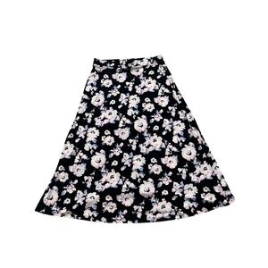 Black Label by Evan Picone Black Floral Maxi Skirt Size‎ L